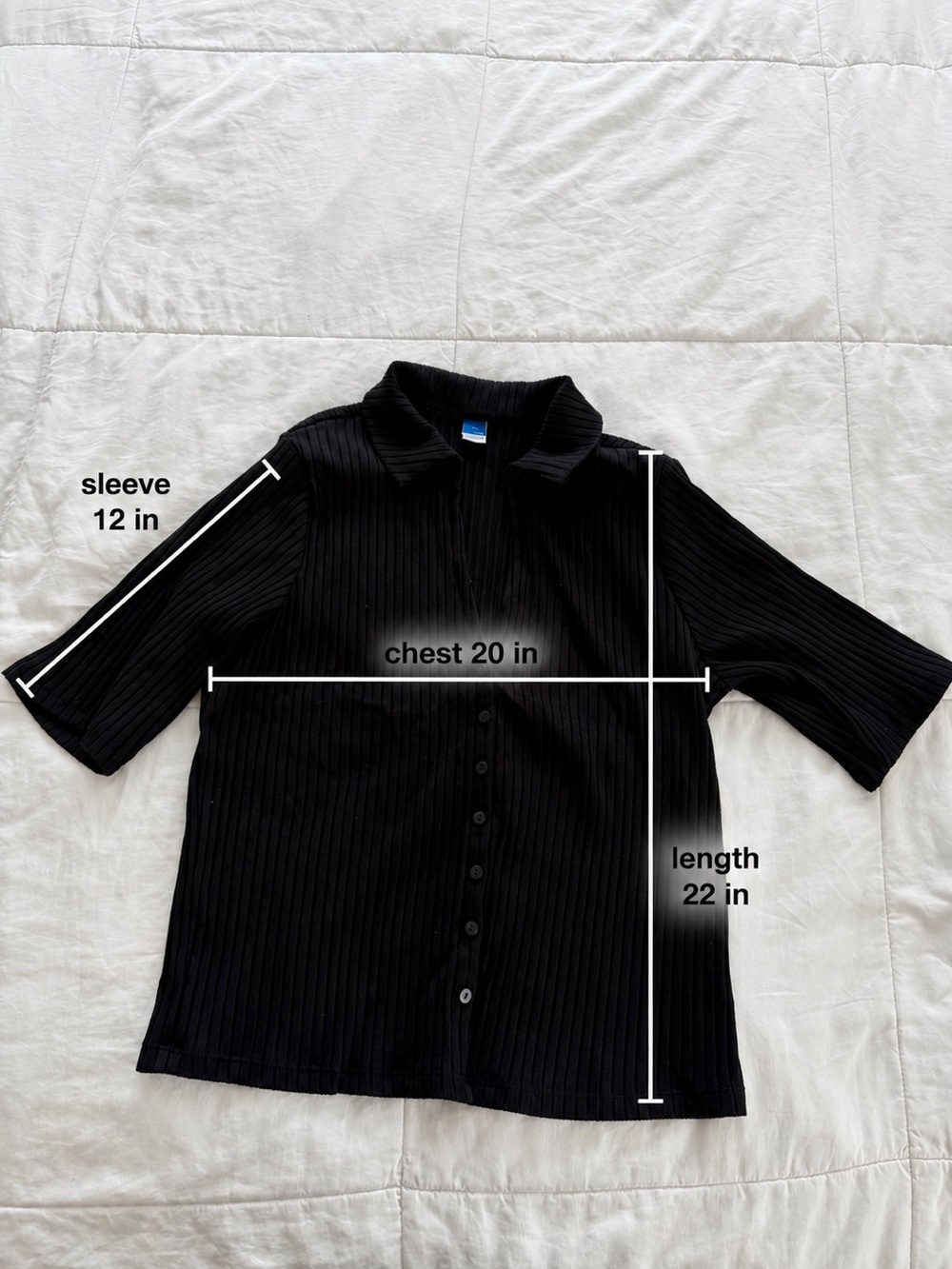 Old Navy Black Ribbed Button-Front Shirt